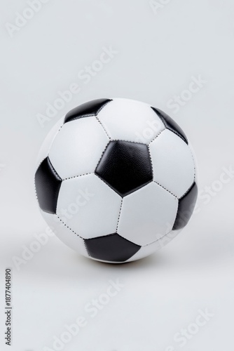 soccer ball on a white background, a black and white soccer ball