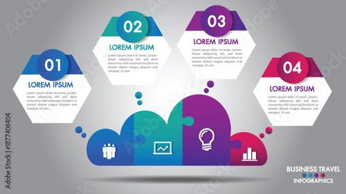Data Visualization for Business: An infographic showcases four interconnected components, designed to visually represent key data points and strategic insights.