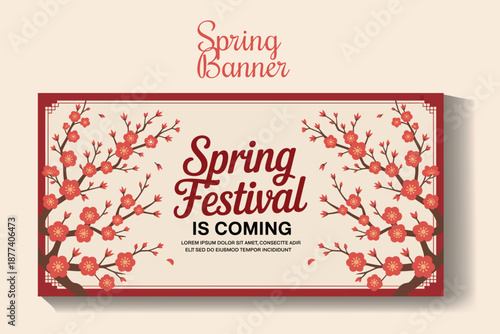 Spring festival is coming vibrant cherry blossoms herald the arrival of celebration and new beginnings