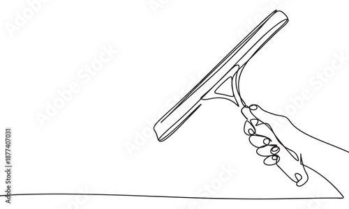 Continuous Line Drawing of Hand Using a Squeegee