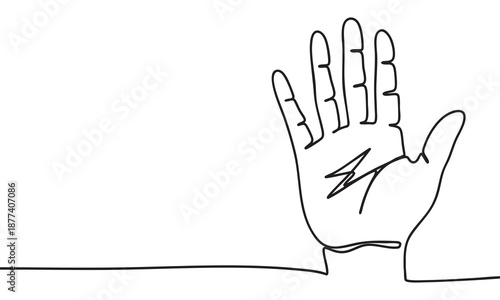 Continuous Line Hand Palm