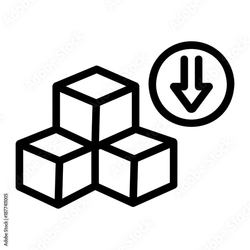 reduce sugar Line Icon