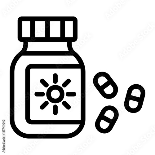 vitamin d supplement Line Icon