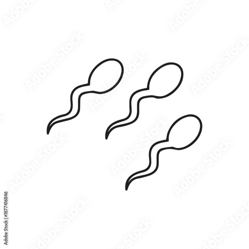 Sperm cells / spermatozoon flat vector icon for apps and websites
