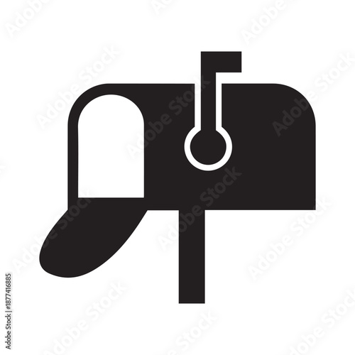 Mailbox icon. Silhouette symbol. Negative space. Vector isolated illustration
