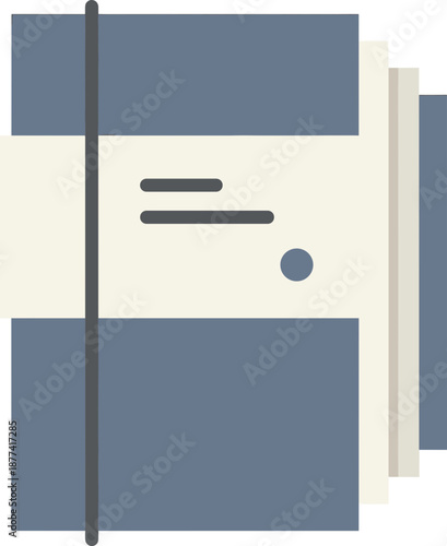 Professional Notebook with Elastic Band Vector Icon and Transparent Background