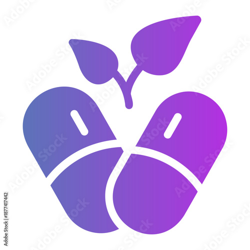herbal capsule Line Gradient Icon