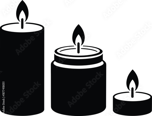 Three lit candles

