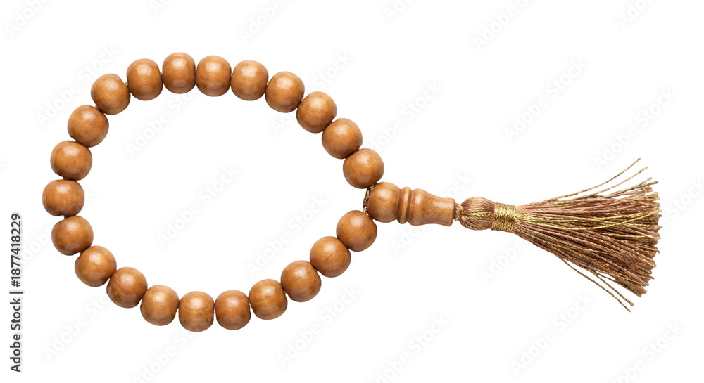 Obraz premium Islamic tasbih beads with tassel cutout png element