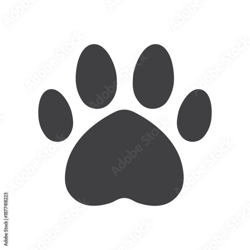 Animal paw print icon isolated flat style design.