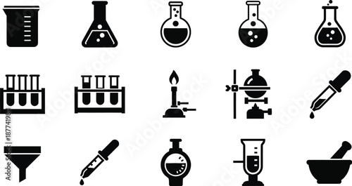 Simple black silhouette icon of a medical stethoscope tool used by doctors and nurses for listening to internal sounds is isolated on white.