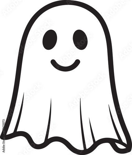 Happy ghost character illustration