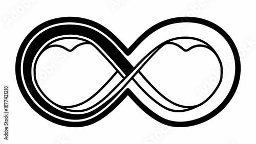 Infinity symbol illustration featuring intertwined loops and continuous flow concept