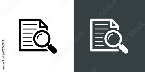 Magnifying Glass Over Document Icon for Search and Research