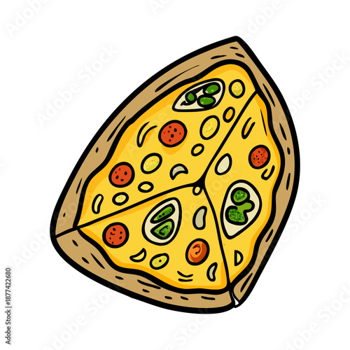 Doodle pizza line art seamless pattern. Suitable for backgrounds, wallpapers, fabrics, textiles, wrapping papers, printed materials, and many more.
