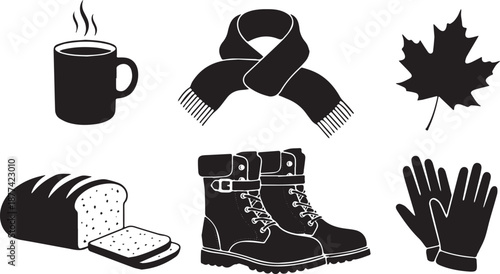 Monochromatic collection of autumn and winter essentials.