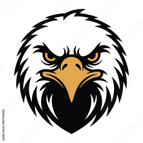 A fierce eagle head logo with a bold and striking design
