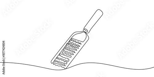 Kitchen utensil for grating papaya a single, continuous line of art. line drawing vector Editable stroke.