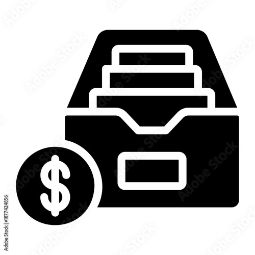 Financial file cabinet Solid icon