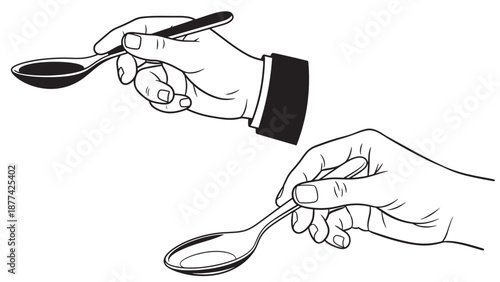 Professional hand pouring liquid medicine into a spoon for clinical dosage instructions and pharmaceutical healthcare service business branding resources.