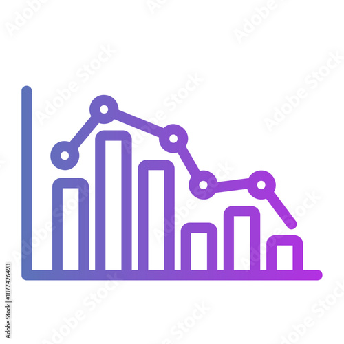 Bar chart Line Gradient Icon