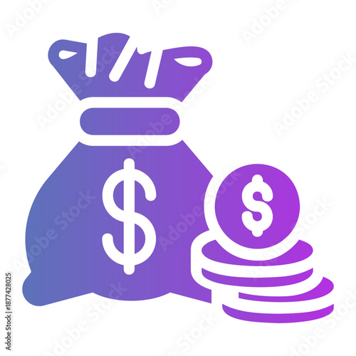 Money bag Line Gradient Icon