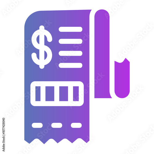 Receipt Line Gradient Icon