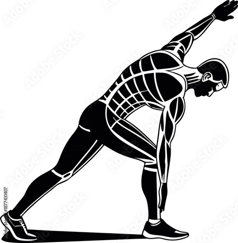 muscular athlete workout vector illustration gym