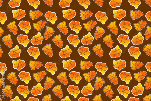 Fried chicken seamless pattern background. Fried chicken chest pattern. Cartoon fried chicken pattern background. Fast food pattern background.
