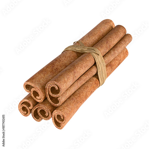cinnamon sticks isolated on white