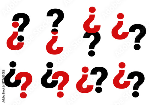 Upside Down Question Marks Double Icon Illustration