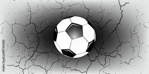 Soccer ball flew into the goal. Soccer ball bends the net, against the background of flashes of light. Soccer ball in goal net on blue background.