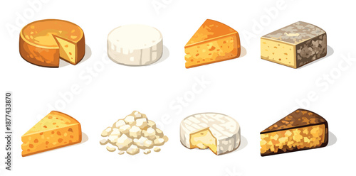 Variety of cheeses including brie and cheddar with light effect