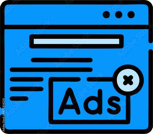 Online Advertising Webpage Illustration.