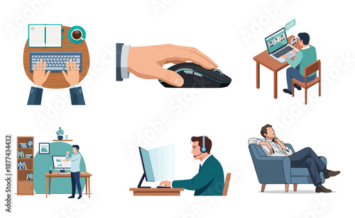 People Working on Computers at Home.