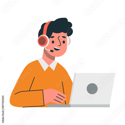 Customer Service Support Character Illustration