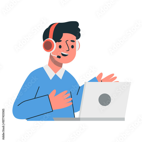 Customer Service Support Character Illustration