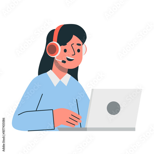 Customer Service Support Character Illustration
