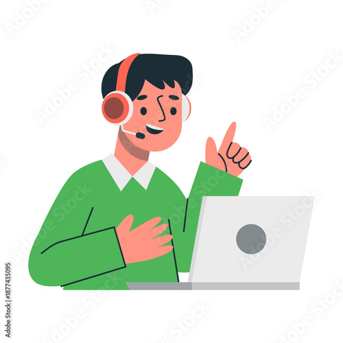 Customer Service Support Character Illustration