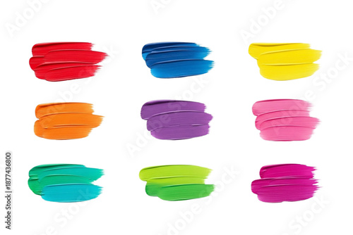 set of colorful brush stroke