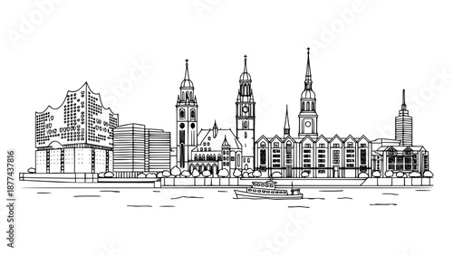 Hamburg City, German Vector