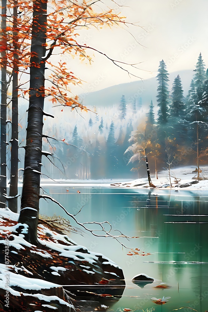 custom made wallpaper toronto digitalwinter landscape in the forest