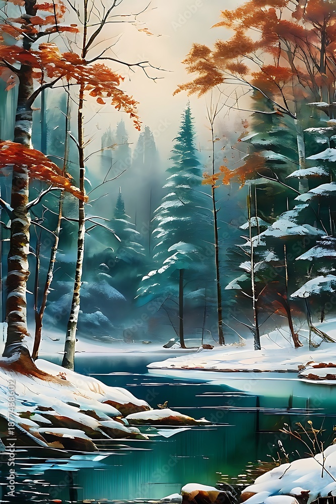 custom made wallpaper toronto digitalwinter landscape in the forest