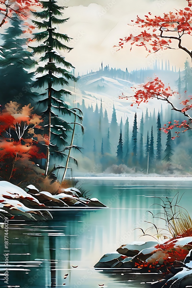 custom made wallpaper toronto digitalwinter landscape in the forest