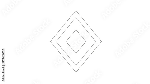 A geometric illustration of three concentric diamond shapes with a subtle gray outline, set against white