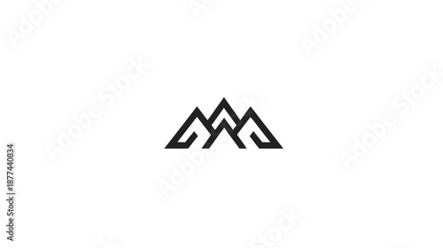 Minimalist logo depicting three interconnected mountain peaks in a monochromatic geometric style