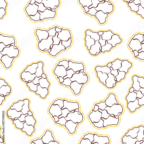 Doodle fried chicken seamless pattern background. Fried chicken chest doodle pattern. Doodle fried chicken chest pattern background. Fast food doodle pattern background.