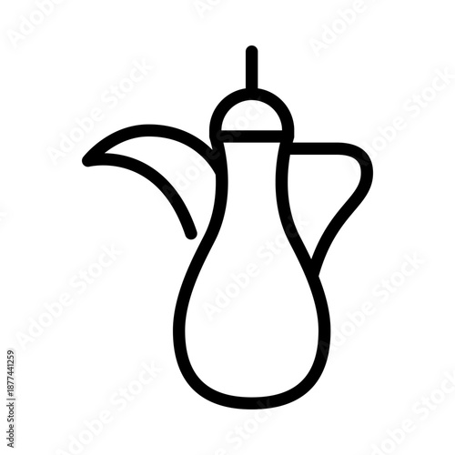 Teapot outline icon. coffeepot black line illustration.