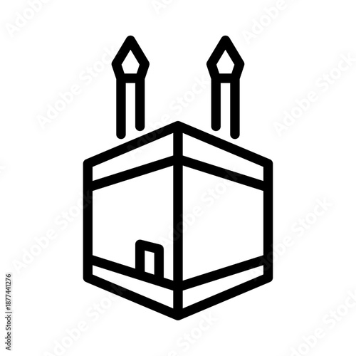 Kaaba outline icon. Kaaba black line illustration.