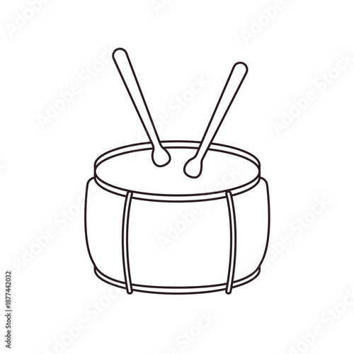 red drum with drumsticks drums marching band music rhythm drumstick sound snare instrument emoji symbol sign icon vector illustration isolated flat